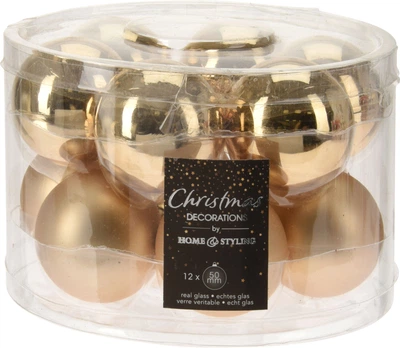 Набор елочных шаров Christmas Decoration 5 см 12 шт золото (ABR701000)
