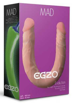 Двосторонній фалоімітатор Egzo Mad Ciberskin вигнутий 46 см (21301 трлн)