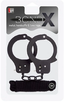 Набір Bondx Metal Cuffs & Love Rope Set колір чорний (15940005000000000)
