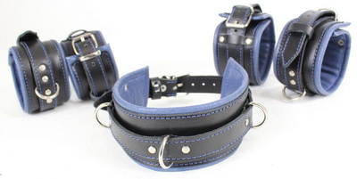 Черно-синий кожаный комплект Scappa размер S (21686000005000000)