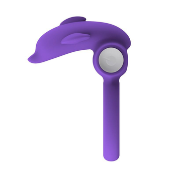Ерекційне кільце з вібрацією X-Basic Dolphin Silicone Cockring колір фіолетовий (13178017000000000)