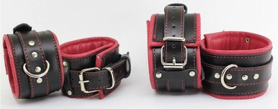 Чорно-червоний комплект наручників і понож Scappa розмір XL (21675000012000000)