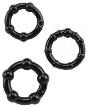 Набір эрекционных кілець Chisa Novelties Beaded Cock Rings колір чорний (20754005000000000)