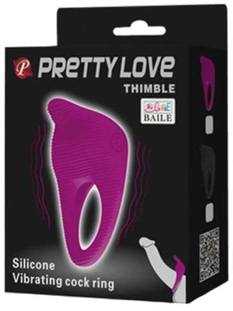 Эрекционное кольцо с вибрацией Pretty Love Thimble цвет розовый (19046016000000000)