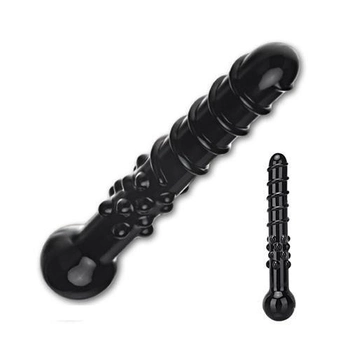 Жезл з чорного скла Black Satin Swirly (ручна робота), 19.5 см (12122 трлн)