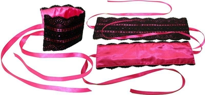 Манжеты-наручники и маска Satin and Lace Lovers Kit цвет черный (17821021000000000)