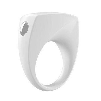 Эрекционное кольцо в виде перстня с вибрацией OVO B6 цвет белый (12393004000000000)