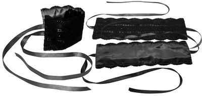 Манжеты-наручники и маска Satin and Lace Lovers Kit цвет черный (17821005000000000)