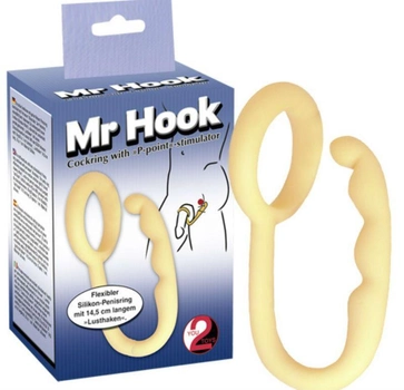Эрекционное кольцо со стимулятором простаты Mr. Hook цвет телесный (15475026000000000)