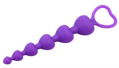 Анальний ланцюжок Chisa Novelties Heart Booty Beads колір фіолетовий (20021017000000000)