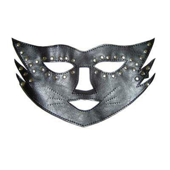 Шкіряна маска з вирізами Кот (11635000000000000)
