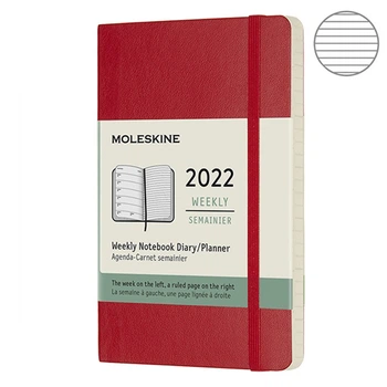 Тижневик Moleskine 2022 маленький червоний 8056420855852