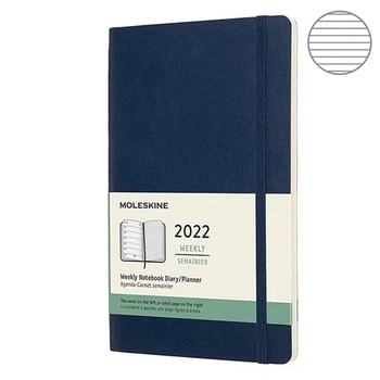 Тижневик Moleskine 2022 середній синій 8056420855890
