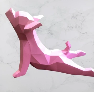 Паперкрафт паперова модель Чихуашка, що займається йогою, Papercraft Набір для створення 3д фігур