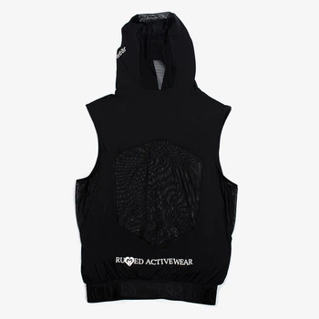 Безрукавка спортивная унисекс с капюшоном Rugged Аctivewear черная М