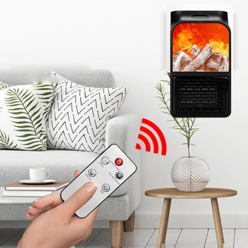Электрический обогреватель c имитацией камина Flame Heater термовентилятор с пультом