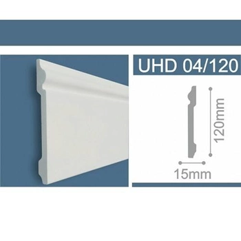 Плинтус под покраску дюрополимерный Solid UHD 04-120 15*120*2400 мм