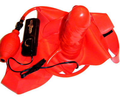 Красный страпон-вибратор BLIMPY INFLATABLE STRAP-ON PENIS (00405000000000000)