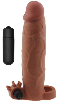 Насадка на пенис с вибрацией Pleasure X-Tender Series Perfect for 5-6.5 inches Erect Penis цвет коричневый (18910014000000000)