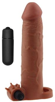 Насадка на пеніс з вібрацією Pleasure X-Tender Series Perfect for 5-6.5 inches Erect Penis колір коричневий (18911014000000000)