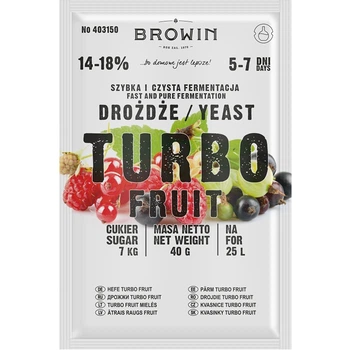 Дрожжи Browin TurboFruit винные для фруктов и ягод, 40 г 403150