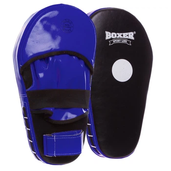Лапа прямая удлиненная кожаная (2шт) Boxer 2007-01 размер 40х21х4,5см Black-Blue