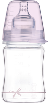 Пляшка скляна Lovi Diamond Glass Baby Shower 150 мл Рожева (74/104girl)