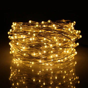 Гирлянда роса 220 В 500 Led 50 м от сети теплый белый