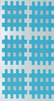 Кросс тейп тип В, DL Cross Tape В 2х3 (спиральный тейп) 20 листов/упаковка голубой