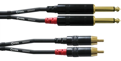 Коммутационный кабель 2хJack 6.3 — 2хRCA 0.6м Cordial CFU 0,6 PC