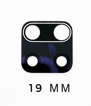 Стекло камеры для Xiaomi Redmi Note 9S, Redmi Note 9 Pro черное, без рамки 19 мм ORIGINAL PRC