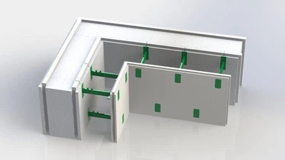 Угловая несъемная опалубка Passive House для стен 200 на 1000