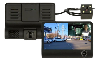 Автомобильный видеорегистратор UKC SD319 Full HD 1080P 3 камеры Black