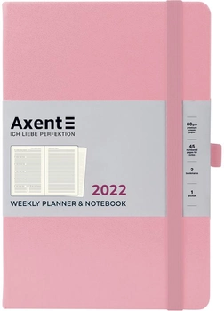 Еженедельник Axent 2022 Prime Strong 145 х 210 96 листов линия/клетка в твердой обложке Светло-розовый (8507-22-49-A)