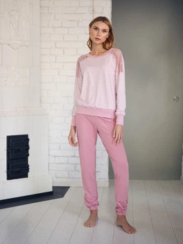 Пижама женская cо штанами ELLEN LPK 0781/01/01 Foxglove M розовый с белым