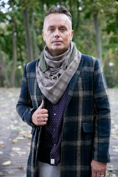 Шарф-бактус чоловічий "Едінбург" великий теплий від MyScarf мокко