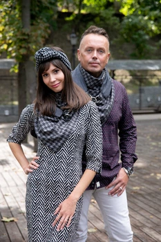 Комплект из 2-х шарфов-бактусов "Эдинбург", большие теплые шарфы MyScarf