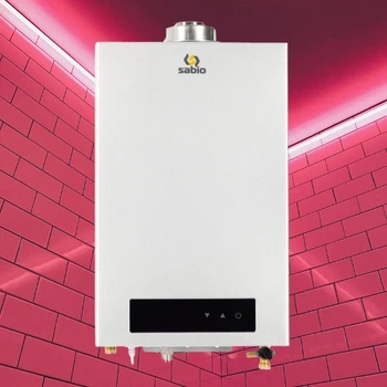 Газова колонка турбо Sabio JSP24-12FT05 12 л, White (мідний т/о + труба)