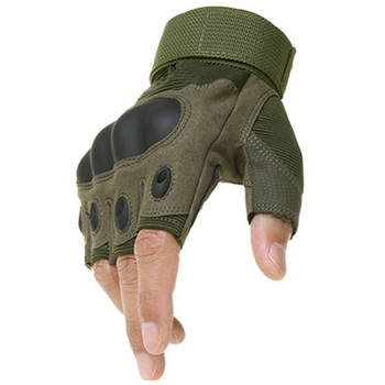 Перчатки без пальцев штурмовые тактические мужские (AC-7311-Green-L)