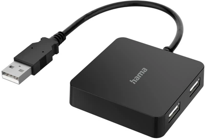 Hub USB Hama 4 Ports USB 2.0 Black (00200121)