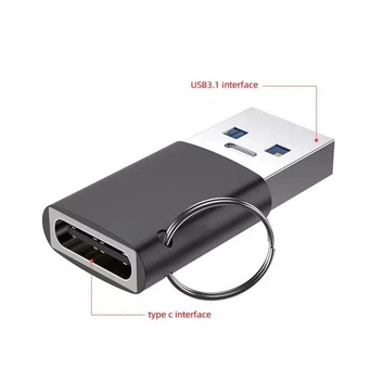Адаптер Celbro USB 3.1 to Type-C с брелком для зарядки и передачи данных Black (CB001)