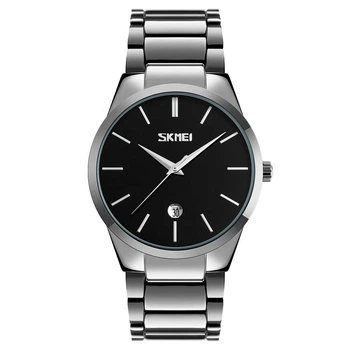 Мужские часы Skmei 9140 Серебристые с черным циферблатом
