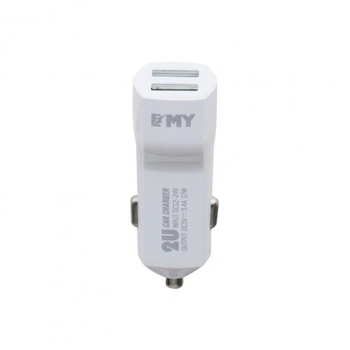 Набор 2 в 1 АЗУ With Micro-Usb Cable DC12-24V MY-30, 2 x USB, 5V/17W, Output: 5V/3.4A, White Автомобильное зарядное устройство