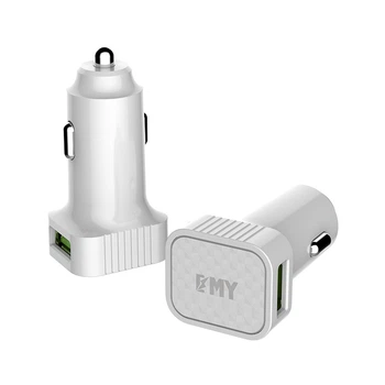 Набор 2 в 1 АЗУ With Micro-USB Cable DC12-24V MY-31, 2xUSB, 5V/18W, Output: 5V/3.6A White Автомобильное зарядное устройство 02023