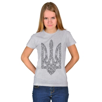 Футболка Fanbolka Тризуб Орнамент XXL Світло-сіра меланжева (24WAS2XL)
