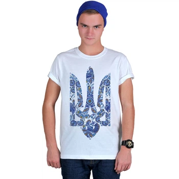 Футболка Fanbolka Тризуб Петриковская роспись XL Белая (25WHXL)