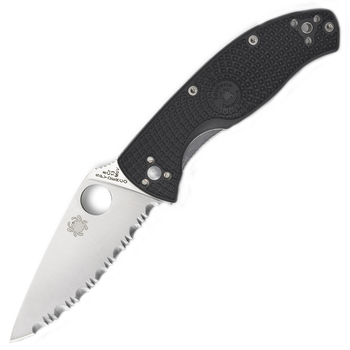 Нож складной Spyderco Tenacious серрейтор (длина: 197мм, лезвие: 86мм), черный FRN