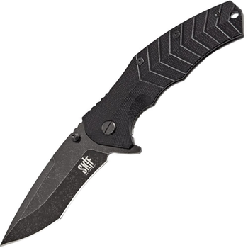 Нож складной SKIF Griffin II BSW (длина: 218мм, лезвие: 94мм, черное), черный