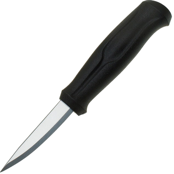 Нож фиксированный Mora Woodcarving Basic (длина: 192мм, лезвие: 75мм), черный, ножны пластик