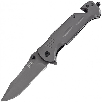 Нож складной SKIF Plus Mugger (длина: 214мм, лезвие: 91мм), серый